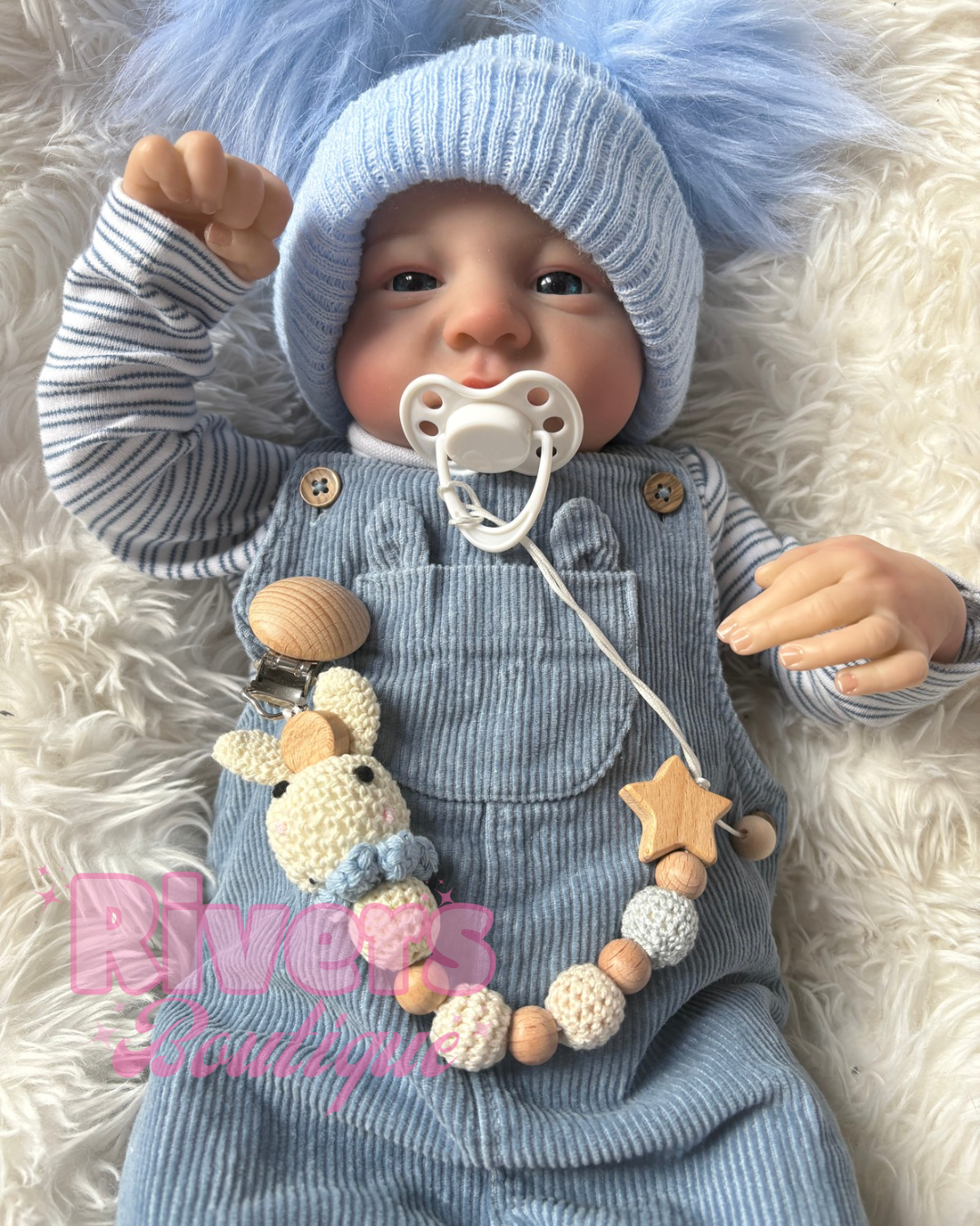 Baby Dummy Clip - Crotchet Bunny