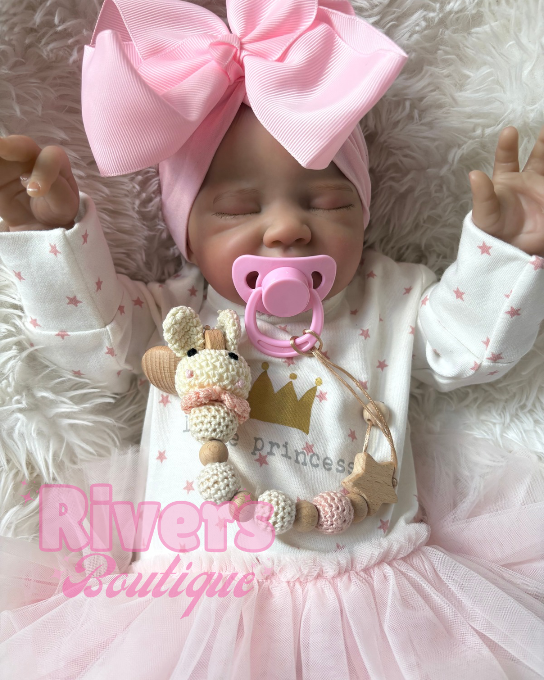 Baby Dummy Clip - Crotchet Bunny